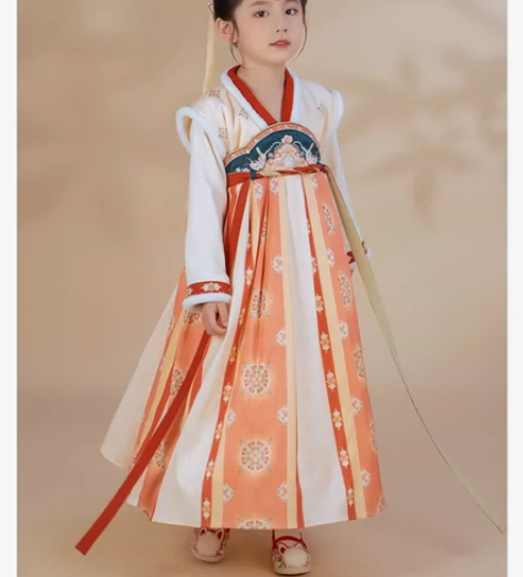 女童汉服秋冬装加绒中国风原创改良加厚拜年服...