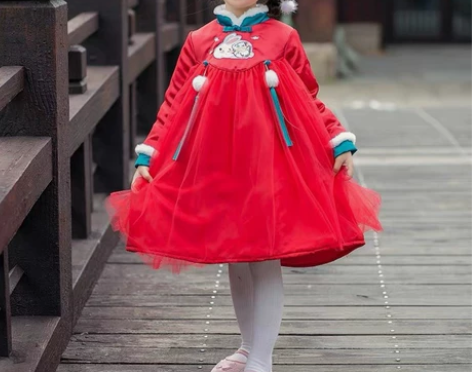 宝宝年服儿童拜年服，学校有活动穿了俩小时！...