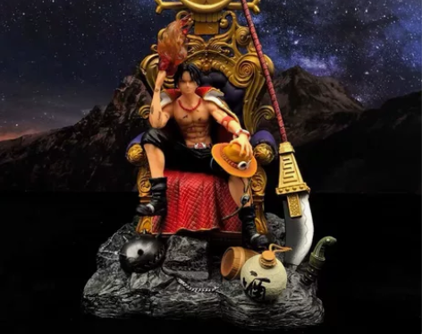 王座王座艾斯海贼王GK火拳艾斯坐姿皇座手办...