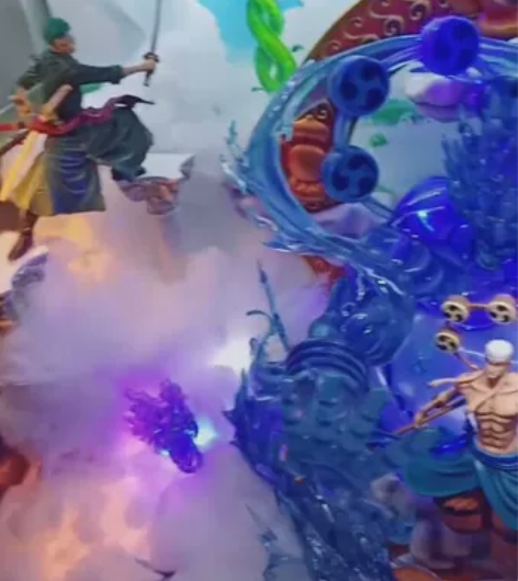 黑珍珠雷神艾尼路场景 海贼王雕像手办 花了...