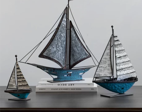 美式乡村铁艺帆船摆件 佛系出，不还价