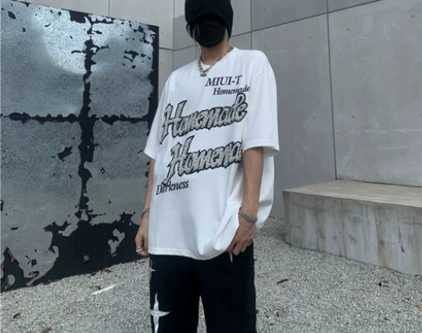 ORIGIN2zZ欧美高街珍珠链条短袖t恤...