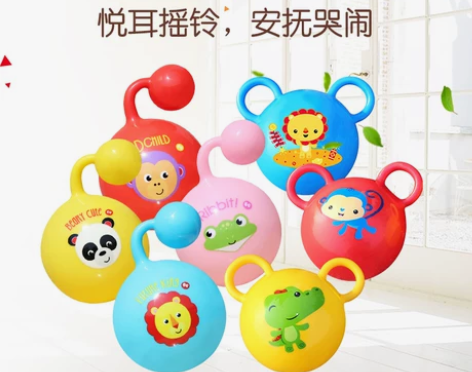 辰太费雪甩甩球宝宝球类玩具幼婴儿拍拍球小皮...