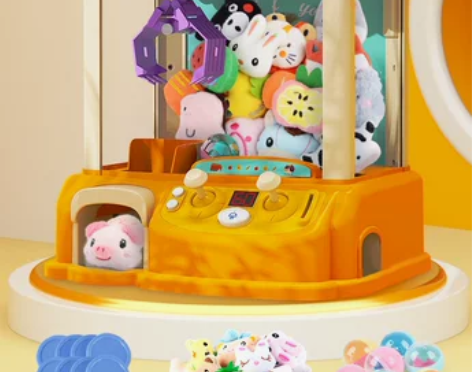 六一儿童节礼物抓娃娃机小型家用迷你夹公仔女...