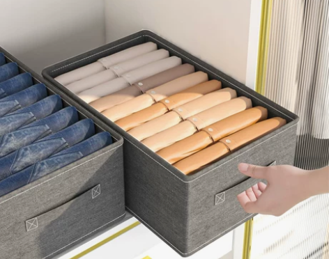 收纳盒整理盒 收纳盒子衣柜箱家用储物筐布艺...