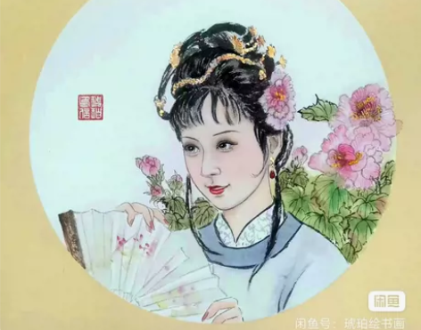 红楼梦写生国画系列  50*50卡纸可直接...