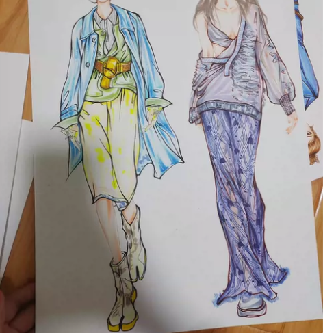 服装手绘效果图马克笔 感兴趣的话点“我想要...