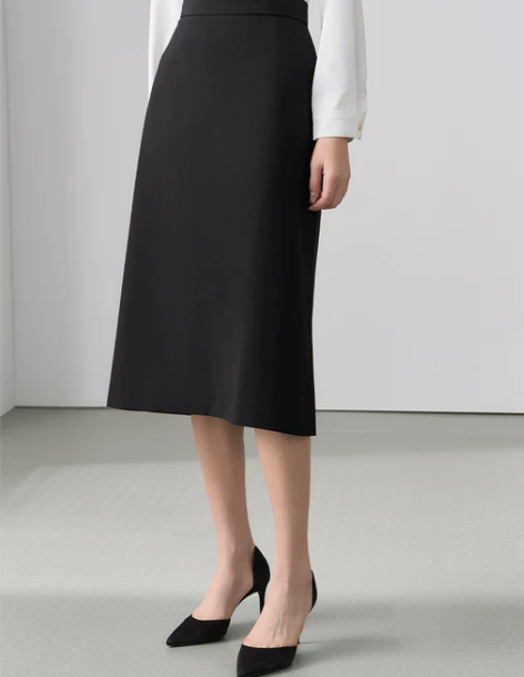 2023新款黑色半身裙设计感职业工装裙高腰...