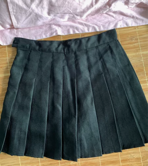 百褶裙女春夏黑色a字半身裙高腰显瘦小个子西...