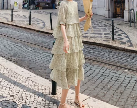 连衣裙女成人夏天气质2023女新款欧货大版...