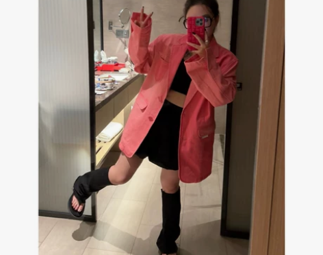 章鱼婷yoo 微胖蓬松减龄花苞半身裙女设计...