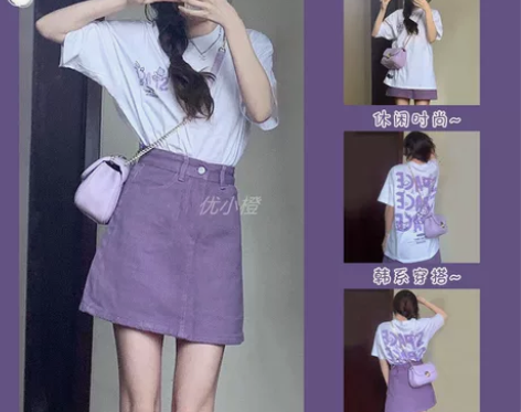 夏季少女感穿搭微胖洋气港风减龄时尚T恤小清...