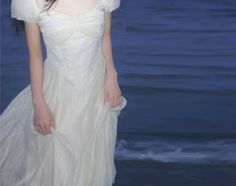 浪漫小众公主风长裙子女短袖2023夏季新款...