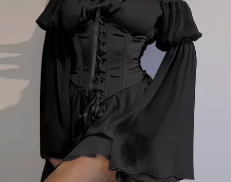 哥特暗黑绑带拉链蕾丝亚文化亚比原宿街头二次...