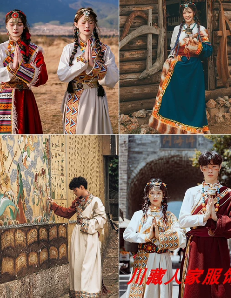 民族风 民族风旅游新款藏族服装女贵族藏袍西...