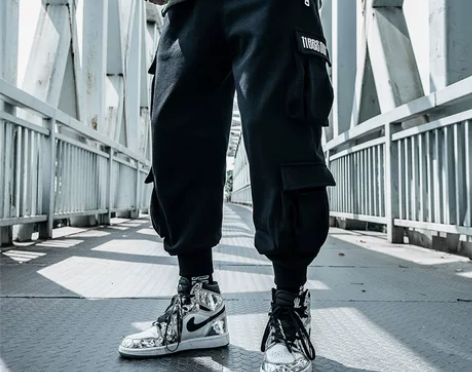 AOGZ国潮运动裤男宽松束脚嘻哈裤子春秋潮...