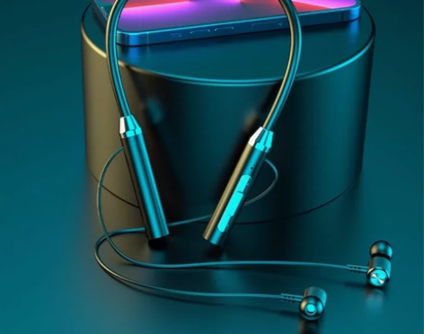 新款蓝牙无线耳机 挂脖运动双耳入耳颈挂式超...