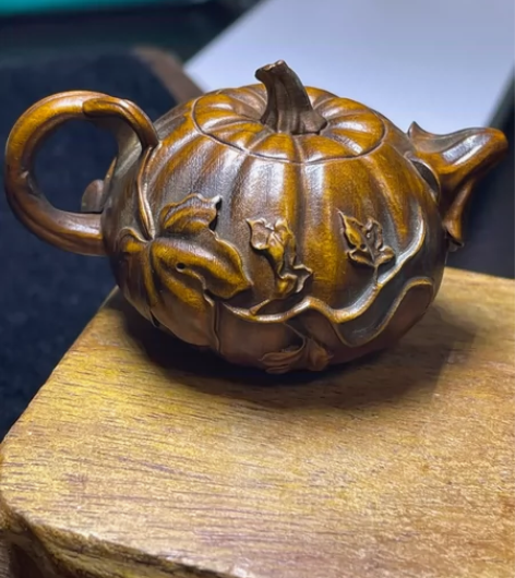 【小叶黄杨】南瓜壶 木雕 手把件 天然原木...
