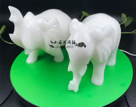天然白玉大象摆件玉雕吸水玉象玉石平安富贵家...