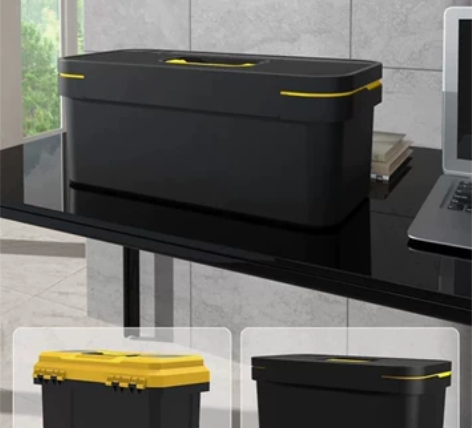 得力塑料工具箱14/17/19寸家用多功能...