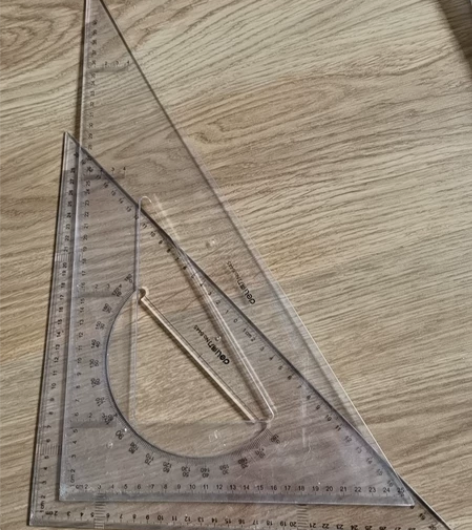 得力工程绘图用塑料三角尺，有效长度40cm...