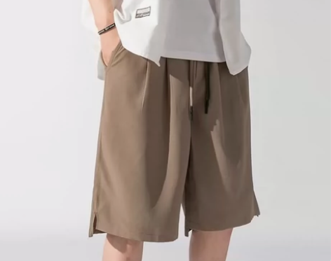 宽松短裤男生夏季薄款运动卡其色休闲潮男士中...