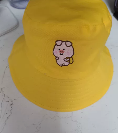 小笨猪周边 黄色渔夫帽99新s码 夏季造型...