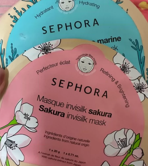 丝芙兰樱花嫩亮蚕丝面膜、海藻补水蚕丝面膜各...