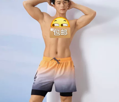 【全新包邮】361游泳裤男士泳裤泡温泉宽松...