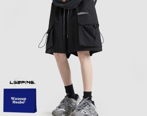 WASSUP HSUBE工装裤男夏季美式潮...