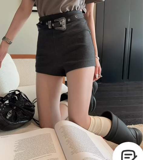 区区欧阳今年大势超短裤高腰休闲裤女夏季薄款...