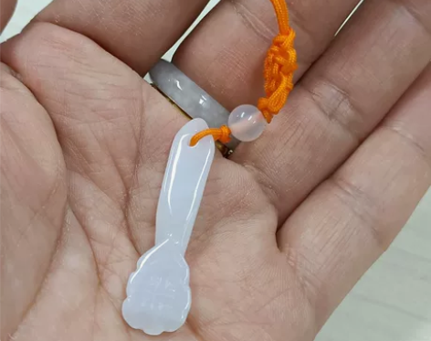 翡翠如意手机挂绳，有证书确保天然翡翠A货 ...