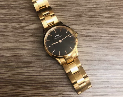 实拍包邮！DW小金表手表女幻彩小精钢钢带女...