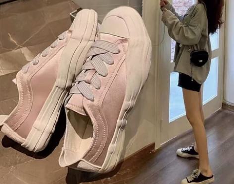 小码女鞋313233厚底帆布鞋百搭半拖休闲...