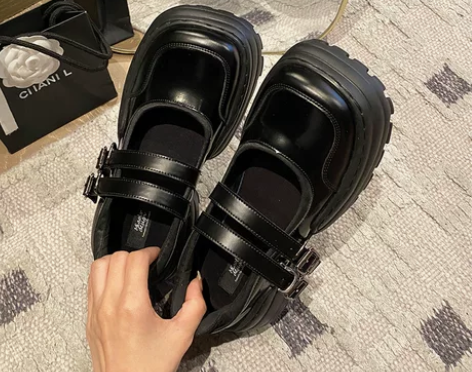 「妙侣」厚底玛丽珍鞋，女小皮鞋，增高，百搭...
