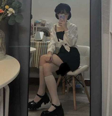 小皮鞋 Jennie同款 一字扣带玛丽珍鞋...