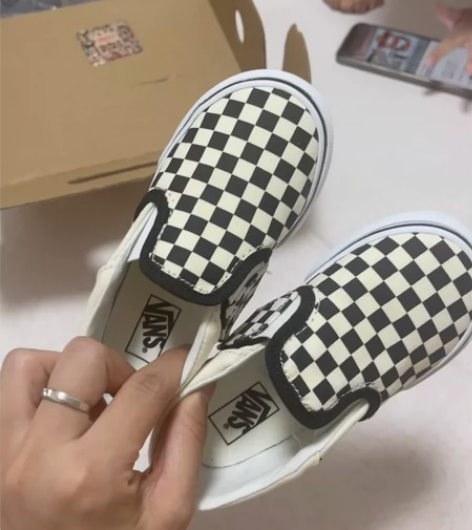 Vans范斯童鞋官方 黑白棋盘格一脚蹬魔术...