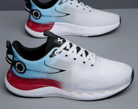 特步运动鞋男士夏季透气软底网面休闲鞋厚底百...