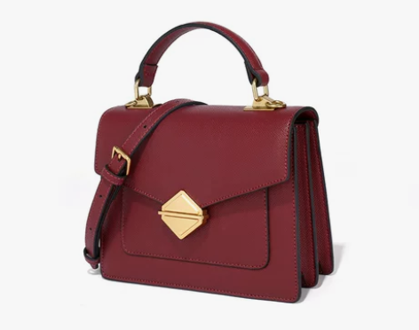 皮质包包 百搭红色斜挎包质感手提小包 全新...