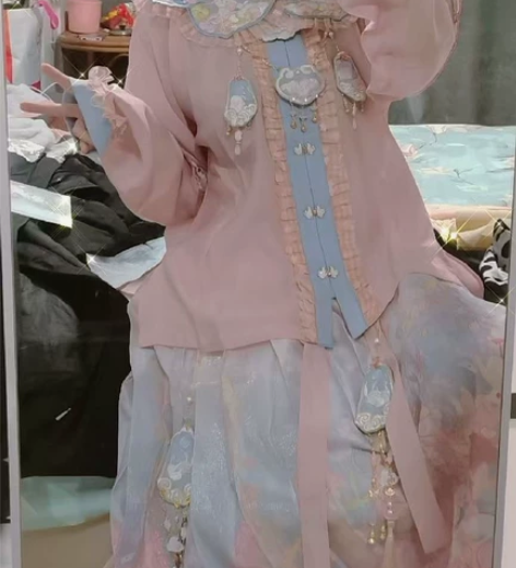 汉风吟【三岁】明制立领窄袖短衫中长款马面刺...