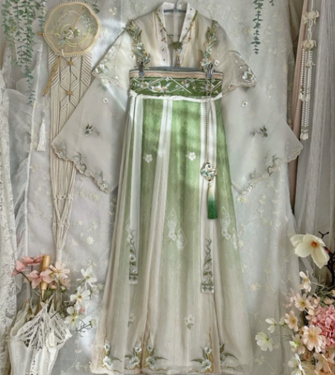 玉术原创汉服女闺蜜装齐腰齐胸8破裙刺绣改良...