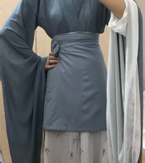 【出】月上繁华竹音 蓝色双大袖+内搭+下裙...