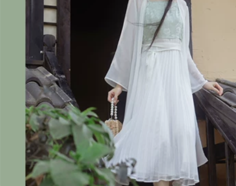 知则原创国风吊带连衣裙春季新品清冷气质修