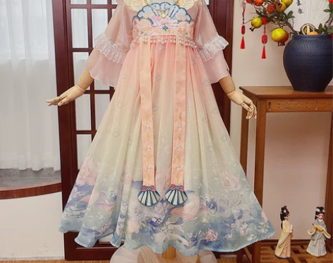汉服女童夏款2023新款古风连衣裙小女孩唐...