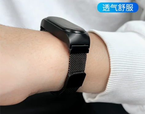 适用小米手环7/5/6/3/4腕带金属nf...
