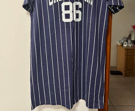 Hm棒球连衣裙美式夏季复古竖条纹 适合大部...