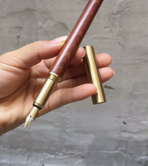 全新新款【红檀木?黄铜】，钢笔23元一支包...