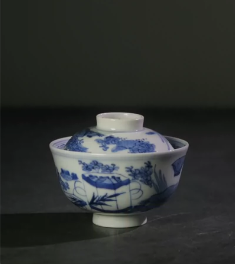 日本回流 老物件 青花手绘 玉露 地包天 ...