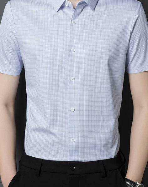 ?男衬衫 衬衫衬衣鄂尔多斯市高端桑蚕丝短袖...