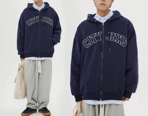 江南先生Cityboy日系字母贴布卫衣男春...